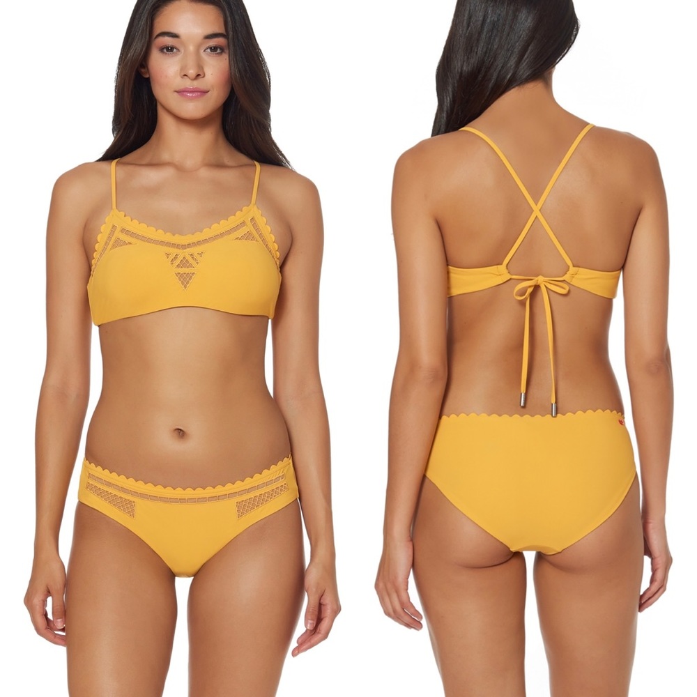 Red Carter Cutout Convertible Strap Bikini
